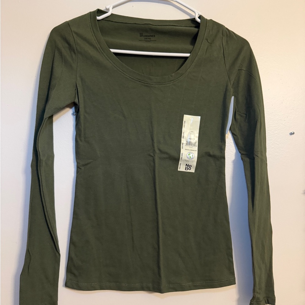 No Boundaries Olive Long Sleeve Tee